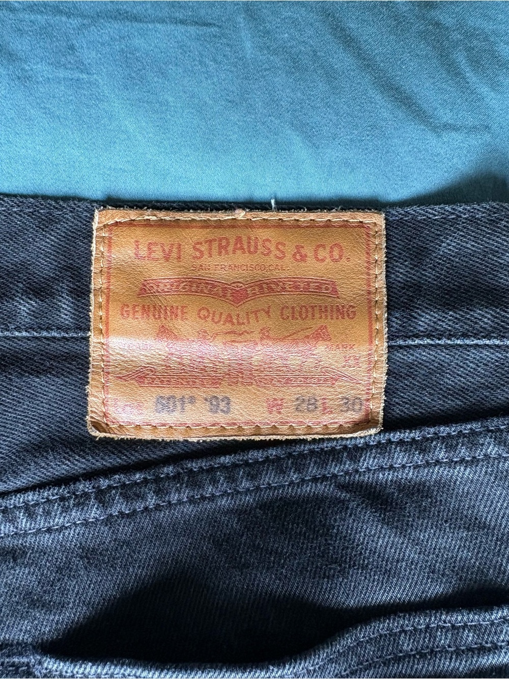 Levi's 501 ‘93 Black Straight-Leg Men's Jeans 28x24 - Picture 3 of 5